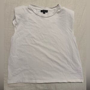J.Crew Women’s Classic White Muscle Tee w/Shoulder Pads